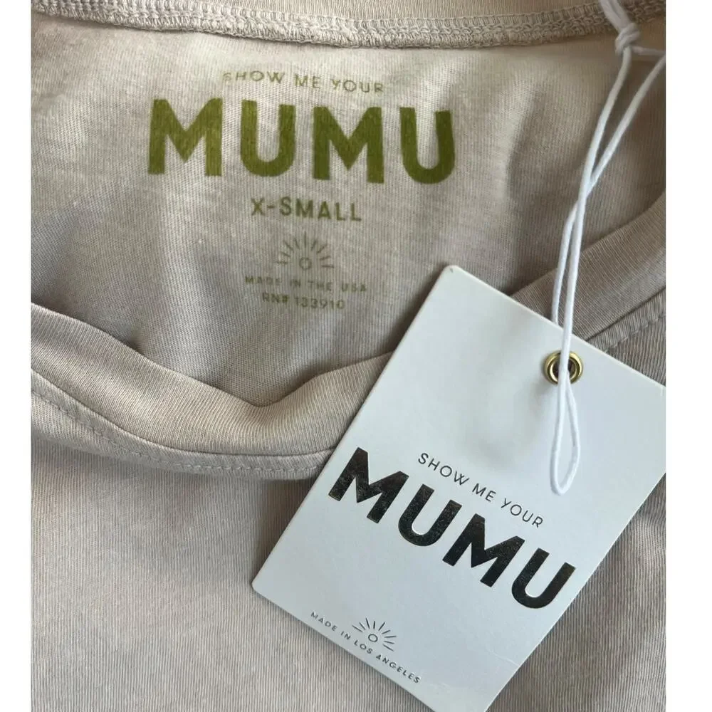 Show Me Your Mumu beige She Loves You Thomas t-shirt 100% organic cotton XS NWT